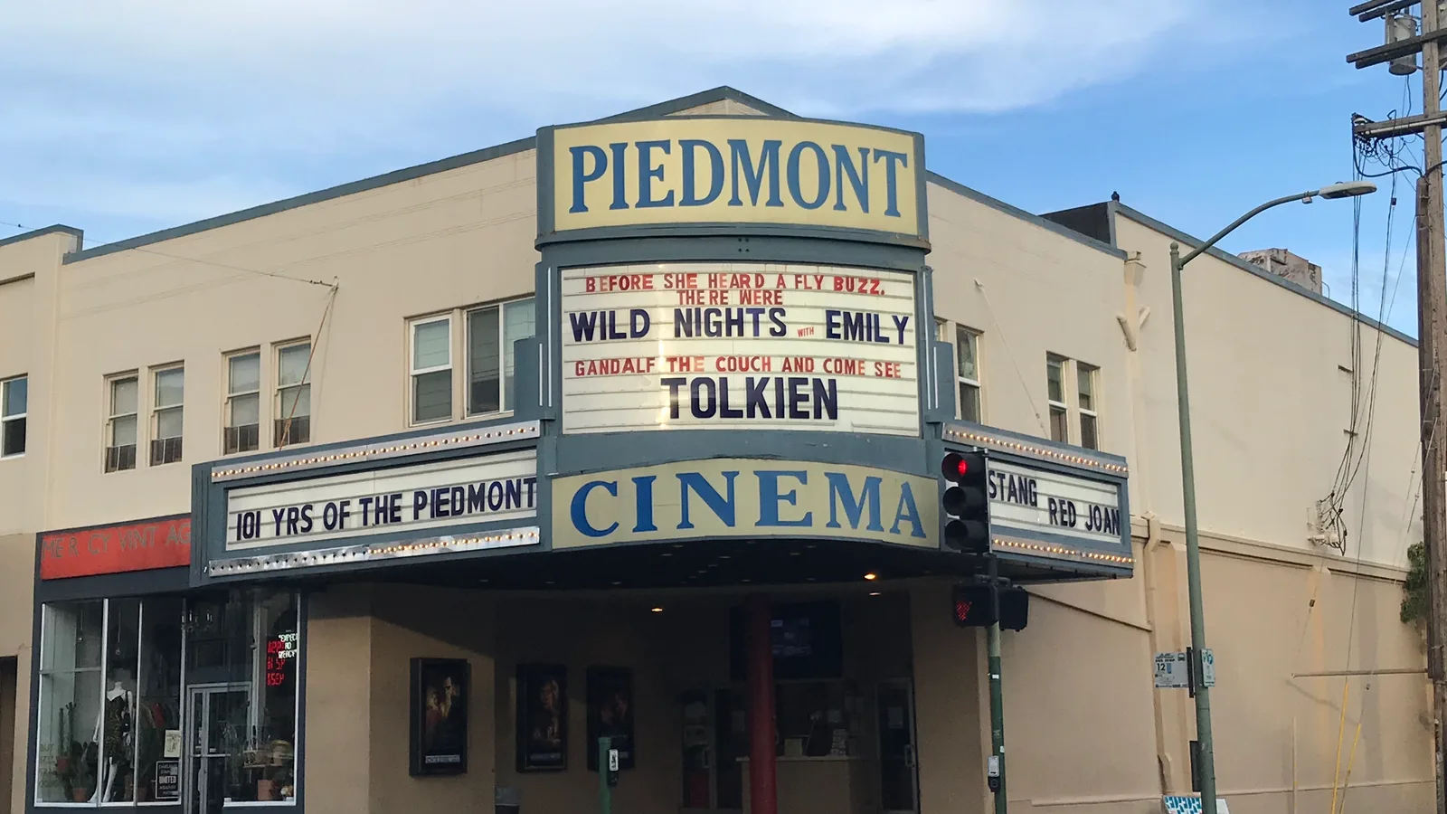 Piedmont Theatre facade and marquee on Piedmont Avenue in Oakland